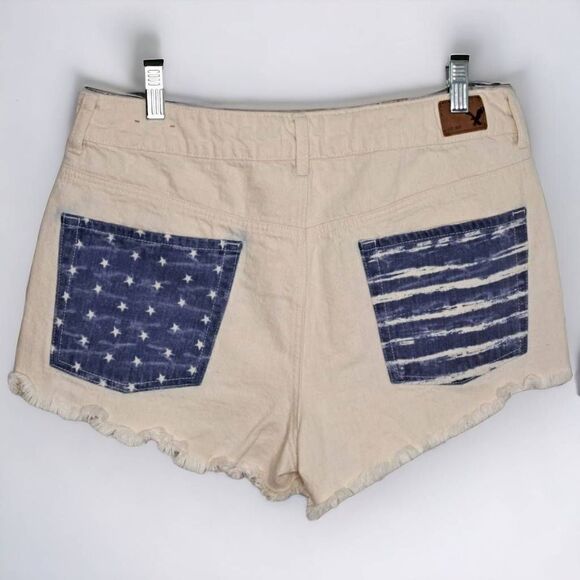 American Eagle Hi Rise Festival Shorts USA Stars and Stripes Design size 12 - Picture 3 of 6